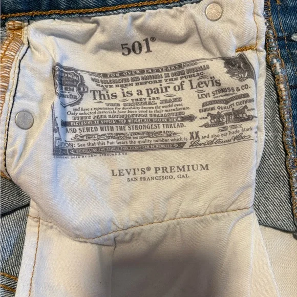 Levi's 501 Denim Cutoff Shorts Size 25 - Picture 5 of 5
